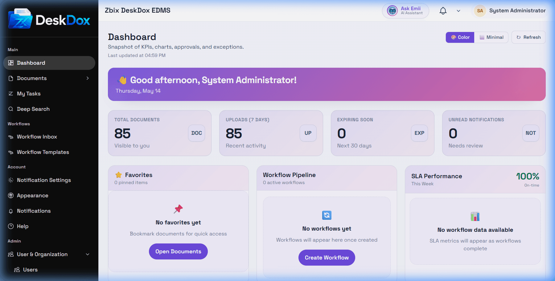 Access control sidebar
