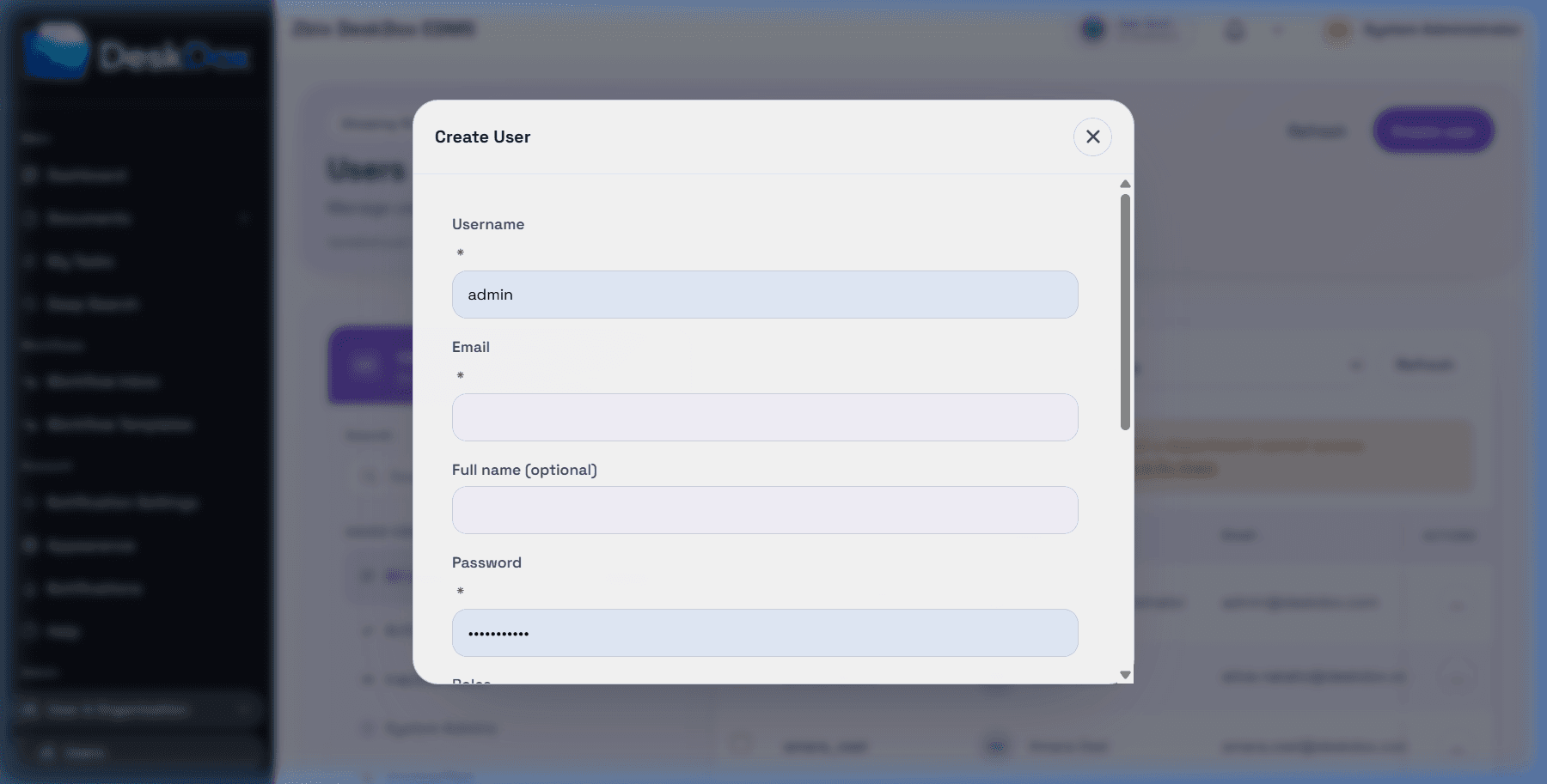 User role assignment