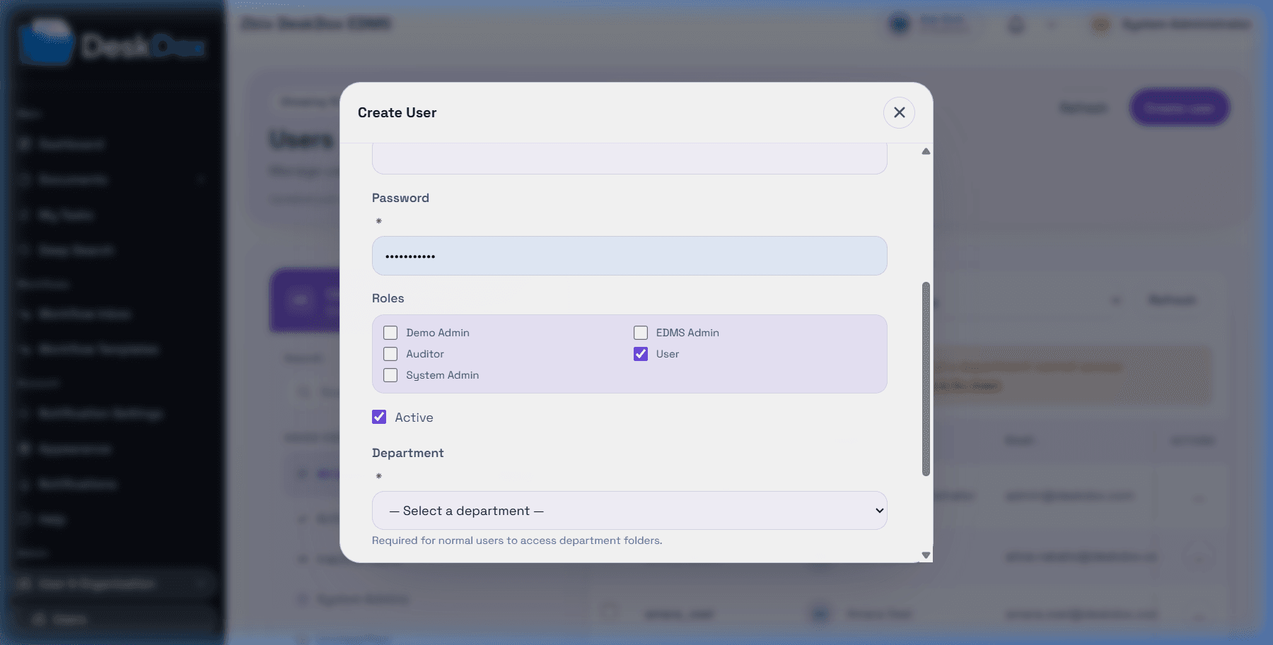 User validation errors