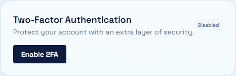 Two-Factor Authentication section