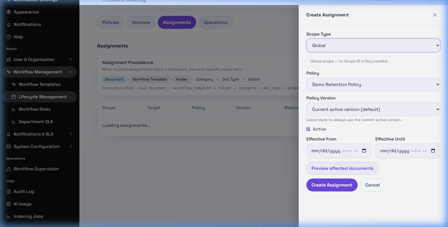 Lifecycle Assignments