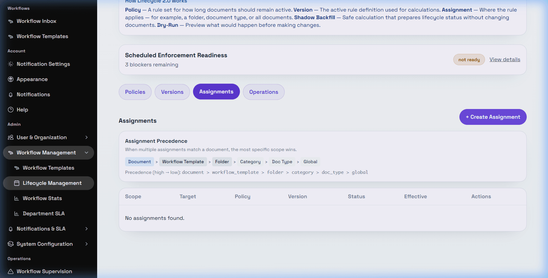Lifecycle Assignments