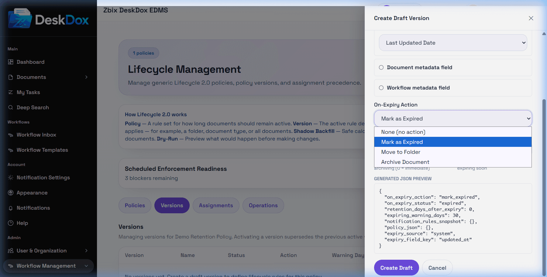Lifecycle Actions