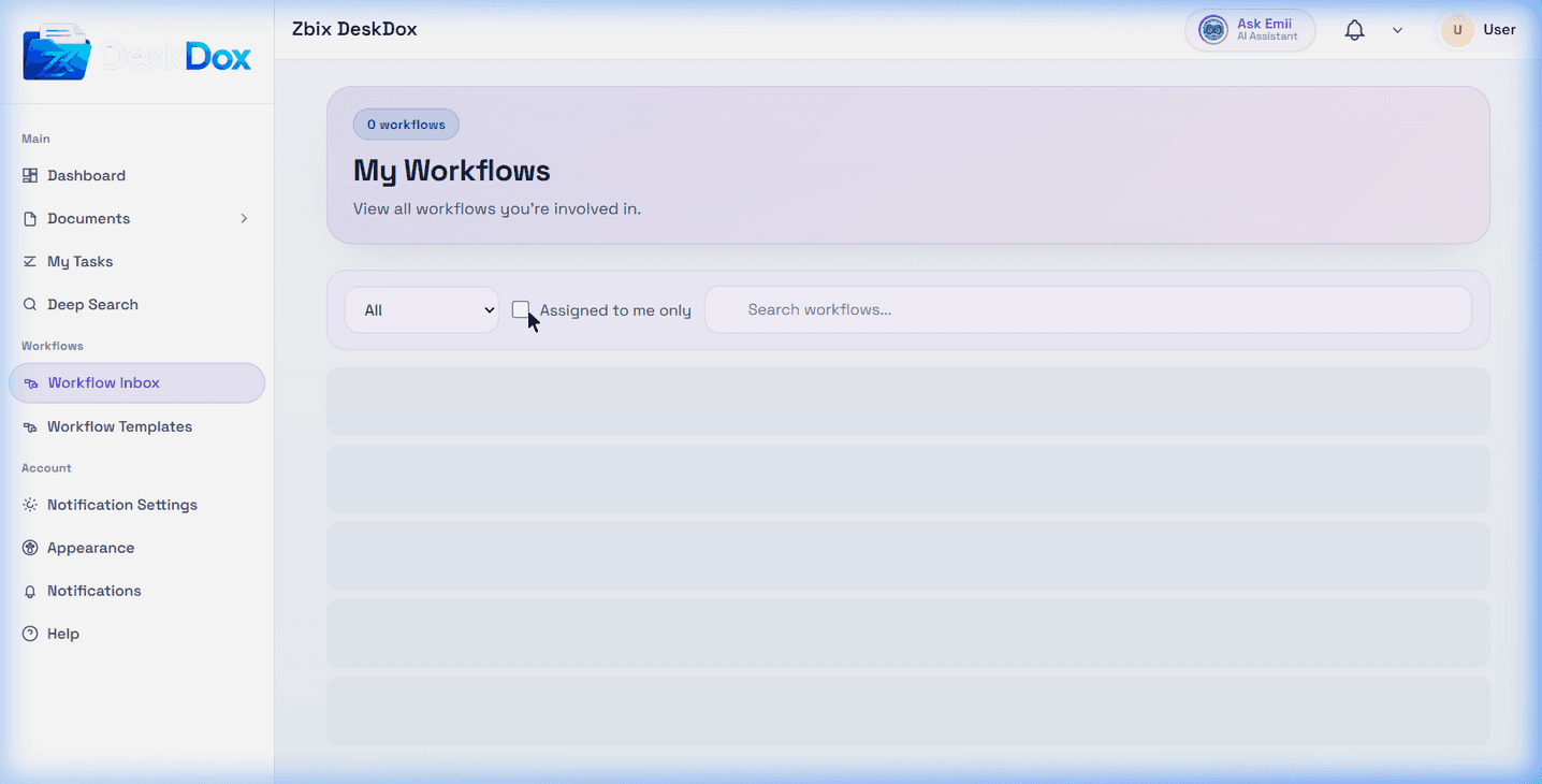 Workflow Inbox overview